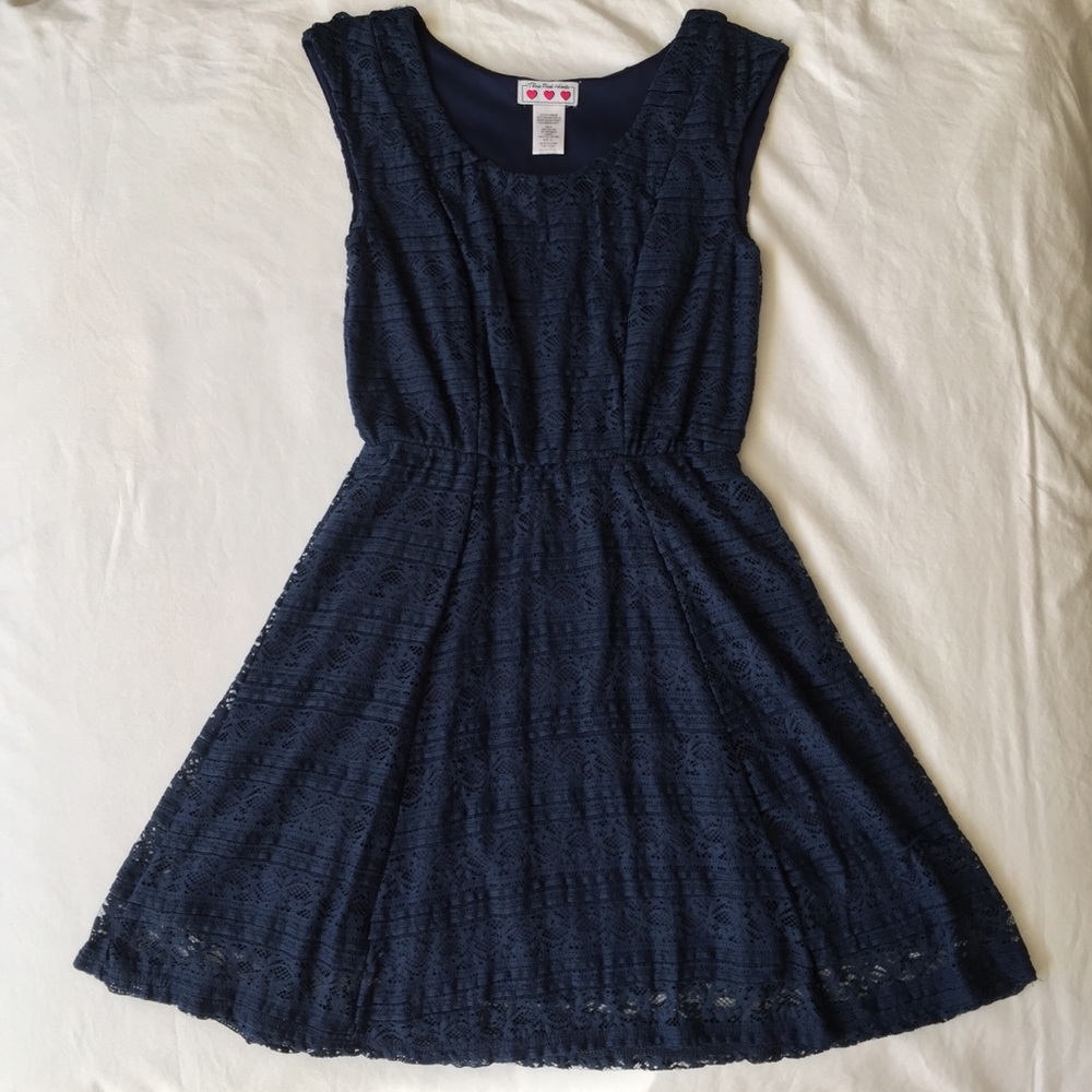 Three Pink Hearts Lace Dress